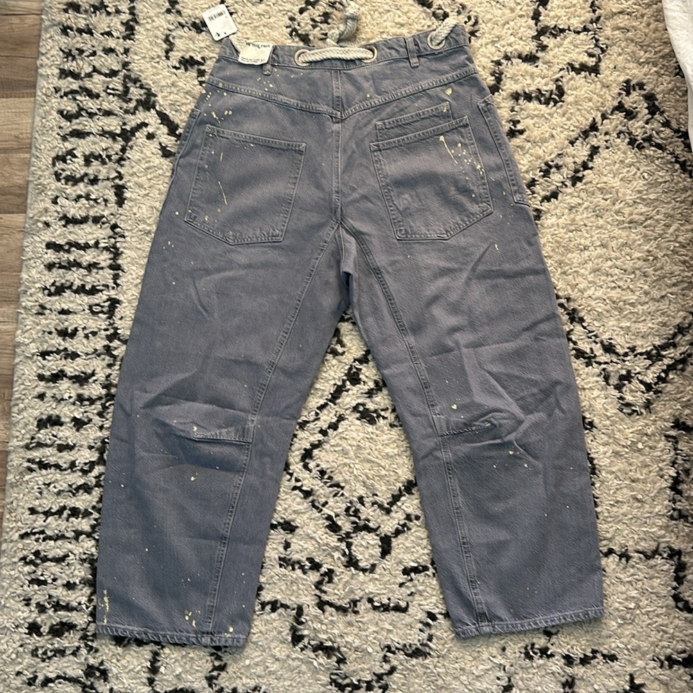 Free People We The Free Moxie Pull-On Barrel Jeans grey NWT - Picture 7 of 7